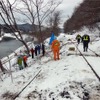 秋田内陸縦貫鉄道が公表した被災地点の写真（2月22日）。4月29日に運転を再開する。