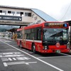 大船渡線の盛駅。補修工事中のBRTは駅前の停留場に発着する。