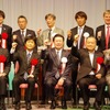 30日に開催された日本展示会協会の懇親会。石積忠夫会長（写真中央）