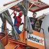 ジェットスター×映画『スパイダーマン：ホームカミング』発表会（成田空港、6月21日）　MARVEL and all related character names: (C) & TM 2017 MARVEL. Spider-Man: Homecoming, the Movie (C) 2017 Columbia Pictures Industries, Inc. All Rights Reserved. (C) 2017 Jetstar Airways Pty Ltd.