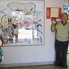 生前は名誉館長を務めていた水木しげる氏の肖像がお出迎え。