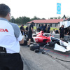 ホンダエンジン搭載車のテストの模様。