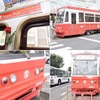 岡山電軌「ばらのタカシマヤ号」。車内はバラの香りで包まれている。