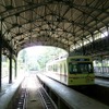 八瀬比叡山口駅構内のドーム屋根（2014年7月撮影）。開業から90年以上が経過している。