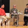 トークショー：中央が吉田匠氏、左はHONDA N360 ENJOY CLUBの菊島幸一氏、右は司会を務めた三樹書房・グランプリ出版社長の小林謙一氏