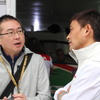 道上龍選手（右）と瀬在仁志氏（左）