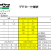 デモカー仕様表