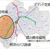 実証実験の運行エリア（月舘町糠田地域）