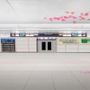 北海道旅行の記念撮影ができるスポット（左）も用意。ここでは北海道のマップや気温を表示する。