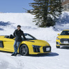 Audi R8 SpyderとAudi Q2で岡本幸一郎氏がスノードライブ