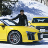 Audi R8 SpyderとAudi Q2で岡本幸一郎氏がスノードライブ