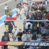 平日にしてはかなりの数のファンが富士を訪れた（写真はオープンピット）。