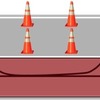 工事現場で車線がふさがっている場合の概念図