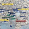 地図の中央に羽田空港。君津中央病院からはドクターヘリで12分の位置にある。埼玉ドクターヘリ、神奈川ドクターヘリ、千葉県の北総ドクターヘリも、20分以内に到達できる。