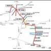 おおさか東線の路線と新大阪～放出間に設置される新駅の概略。