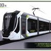 2013年に登場した1000形以来となる広島電鉄の新型超低床車5200形。車体長は5000・5100形の「グリーンームーバー」シリーズに準拠した30mとしている。