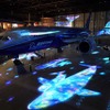 イルカが舞うシーンを展開音楽と共に展開されるショー「フライ・ウィズ・787 ドリームライナー」。