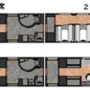 「海里」のレイアウト。2号車は寝台車のような側廊下式となる。