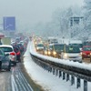 高速道路での降雪