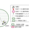 赤い気象庁の警報出力範囲と早期地震警報アルゴリズムの警報出力範囲が重なる部分が「列車を止めるべき領域に警報を出した」ものとされ、その部分が多いほど「空振り率」が低く正解率が高くなる。新アルゴリズムではその点の改良を加えている。