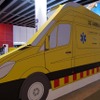 会場では救急車を模倣したパネルが目を引いた