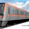 京成としては15年ぶりの新型車となる3100形。成田スカイアクセス線で運用するため、同線の案内カラーであるオレンジのラインを施し、京成本線経由の成田空港行き列車と区別しやすくする。