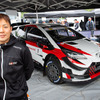 勝田貴元はいよいよWRCに「トヨタ・ヤリスWRC」（後方）で出場する（写真はフィンランド・ラリー選手権参戦時）。
