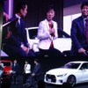新型スカイラインの発表会には、フェンシングの銀メダリストの太田雄貴氏がアンバサダーとして出席した