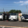 講師陣も全員女性。そして用意された試乗車は、ABARTH 595C TURISMO（ATモード付 5速シーケンシャルトランスミッション）、ABARTH 595 COMPETIZIONE（5速マニュアルトランスミッション）、ABARTH 124 spider（6速マニュアルトランスミッション）の3台。