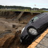 台風19号の被災状況（10月15日、茨城県水戸市）