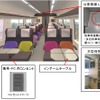 2～5号車の客室イメージ。大型荷物置き場と車椅子スペースは2か所ずつ設置される。座席のテーブルは背面にも備える。