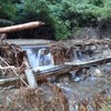 10月23日時点の被災状況。土砂流入や道床流出が発生している普代～白井海岸間。