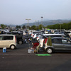 熊本地震で避難所となった益城町の駐車場（2016年）