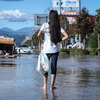 台風19号の被災地（10月13日、栃木県佐野市）