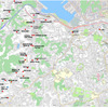 「AI運行バス」運行エリア図および乗降ポイント（35か所）