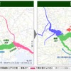 小松川JCT開通前後での経路の比較