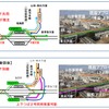 福島駅構内のアプローチ線増設工事の概要。