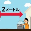 ＜STEP3＞　ドライバー（配達員）は、玄関など配達先から2m以上離れ、顧客による商品の受取りを確認する。その後置いた空箱を回収する。