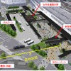 岡山駅前広場への路面電車乗入れに伴なう整備イメージ。