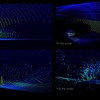 RS-Bpearlによるトンネル内や道路走行中の通過車両の点群画像など
