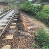 路盤が流出した芸備線西三次～志和地（しわち）間の現場。　