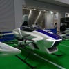 6日まで開催されている「フライングカーテクノロジー展」に出展されたSkyDriveの「SD-03」。機体は展示専用