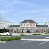 北九州市が公表していた折尾駅新駅舎のデザイン。旧東口駅舎のイメージが踏襲されている。