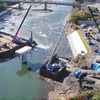 第六久慈川橋梁復旧工事の現況。