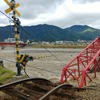 台風19号の影響で一部が損壊した当時の千曲川橋梁