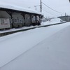 大湊線の終点・大湊駅の積雪状況。