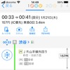 1月20日の渋谷発山手線外回り終電検索の詳細画面。