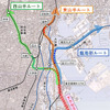 JR東日本が示している、羽田空港アクセス線の3ルート。