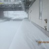 札沼線（学園都市線）石狩当別駅構内の降雪状況（2月24日9時30分時点）。