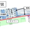 新幹線駅舎とホームの位置。